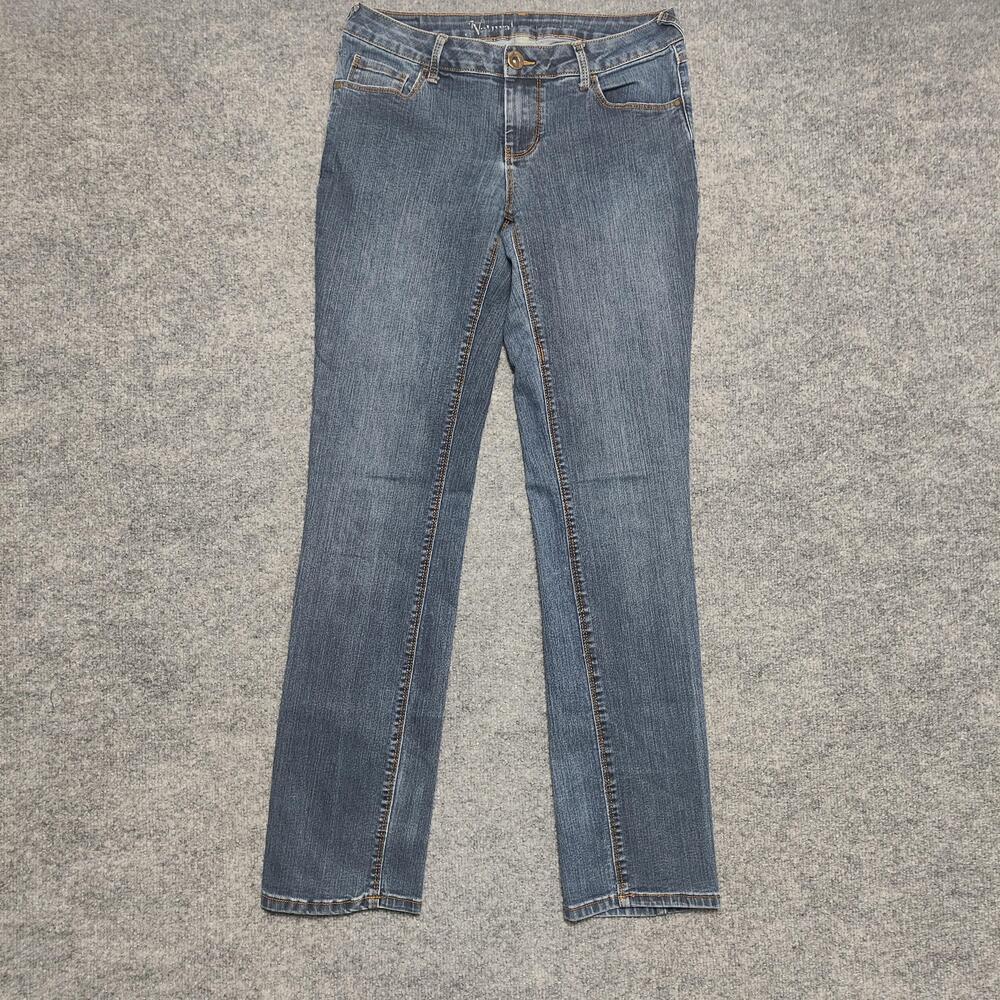 Natural Reflections Jeans Womens 4 Medium Wash Blue Mid Rise Straight Denim